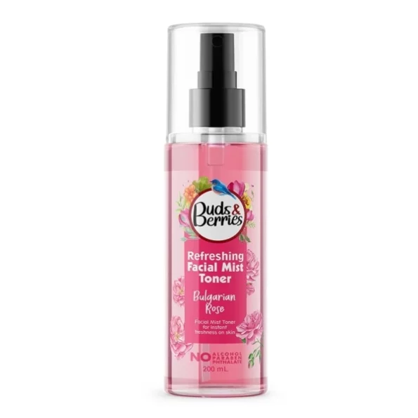 Buds & Berries Bulgarian Rose Refreshing Facial Mist Toner - Instant Freshness, Shrinks Pores | Normal to Oily Skin | 200ml | Alcohol-Free, Paraben-Free, Herbkart8t751vWk-f56yL.webp, Herbkart8t751vWk f56yL