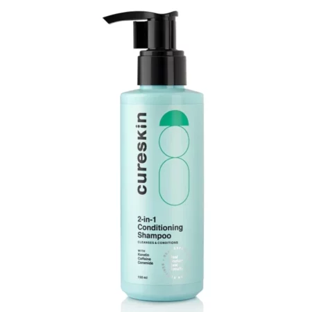 Cureskin 2 in 1 Shampoo with Conditioner | Conditioner with Shampoo for Women and Men | Cleanses and Conditions with Keratin, Caffeine and Ceramide, 150 g (Pack of 1)