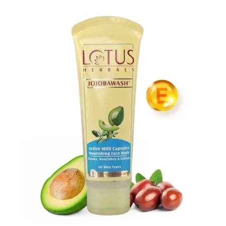 Lotus Herbals Jojobawash Active Milli Capsules Nourishing Face Wash, 120ml
