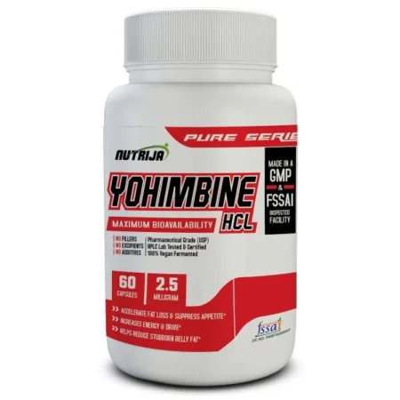Nutrija Yohimbine HCL 2.5mg [Strength & Potent Fat Burner] - Pack of 1 Capsule