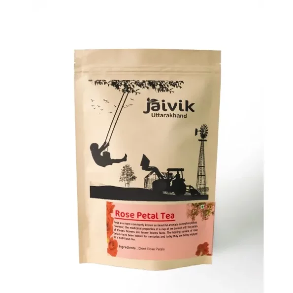 Jaivik Uttarakhand Farm - Rose Petals Tea, Glowing Skin, Gulab Patti (50 Gm) available on Herbkart