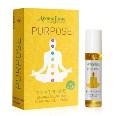 Solar Plexus Chakra Essential Oil Roll-On Blend by Aromafume | 10ml/0.33 fl oz | Manipura | Aromatherapy Oils for Chakra Balance | Lemongrass & Rosemary Extracts | Chakra Incense for Meditation, Yoga