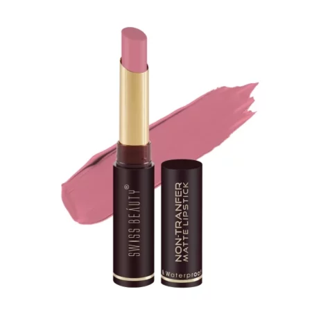 Swiss Beauty Non-Tranfer Matte Lipstick, Smooth & Waterproof, Lilac Blush, 2g