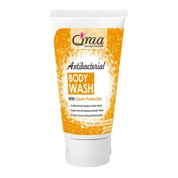 Qraa Antibacterial Body Wash With Goodness Of Tulsi & Cucumber, Germ Protection Shower Gel, 200ml, Herbkart8t7616LwWJgwSL.webp, Herbkart8t7616LwWJgwSL