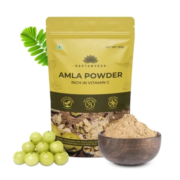 Saptamveda Premium Amla Indian Gooseberry Powder (150gm) available on Herbkart