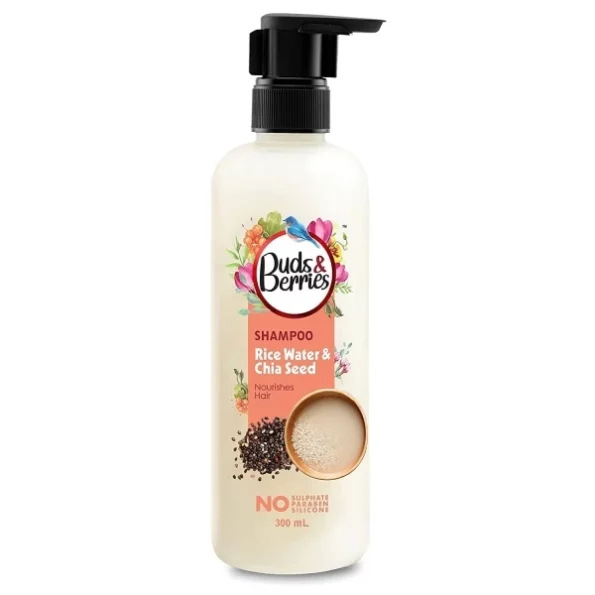 Buds & Berries Rice Water and Chia Seeds Nourishing Shampoo (300 ml) available on Herbkart