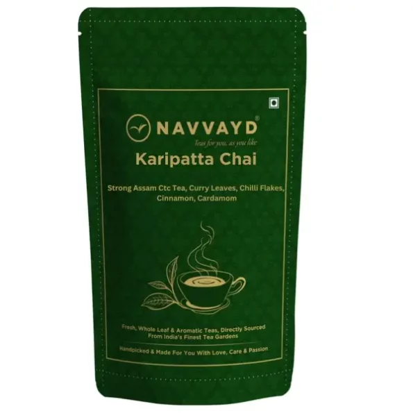 Navvayd Karipatta Chai (100 Gm, 50 Cups), With Real Karippata, Chilli Flakes, Cinnamon & Cardamom, Premium Blend, Herbkart8t771nYK1QPGSL.webp, Herbkart8t771nYK1QPGSL