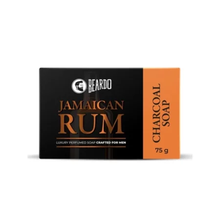 Beardo Jamaican Rum Perfumed Luxury Soap for Men, 75g | Deep Cleanses Skin Pores with Activated Charcoal | Soaps for Bath | Bathing soap for long lasting fragrance
