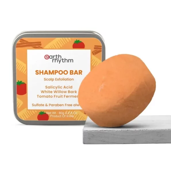 Earth Rhythm Exfoliating Shampoo Bar with 2% Salicylic Acid & Tomato Ferment (Tin Packaging) - 80 gm, Herbkart8t7612j5CewuiL.webp, Herbkart8t7612j5CewuiL