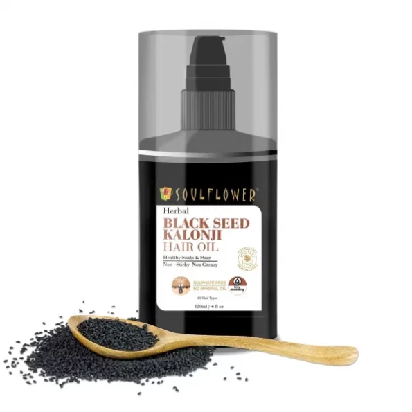 Soulflower Black Seed Kalonji Hair Oil, 120ml available on Herbkart