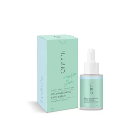 Orimii Poly-Hydration Face Serum With Hyaluronic Acid for 4x Hydration of Dry Skin | Hydrating Serum For Reducing Fine Lines & Wrinkles | Quick Absorption, Pregnancy & Breastfeeding Safe (30ml)