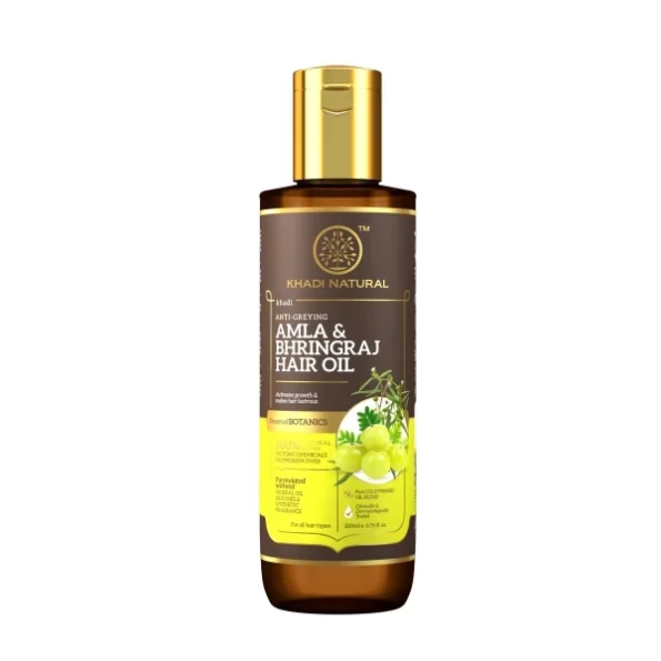 Khadi Natural Amla & Bhringraj Hair Oil Herbal Oil 200ml available on Herbkart