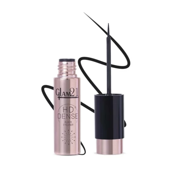 Glam21 HD Dense Eyeliner | Shiny Finish| Highly Pigmented | Smudge Proof| Stays Up To 12 hrs| 6 ml, Herbkart8t751oty-Un2L.webp, Herbkart8t751oty Un2L