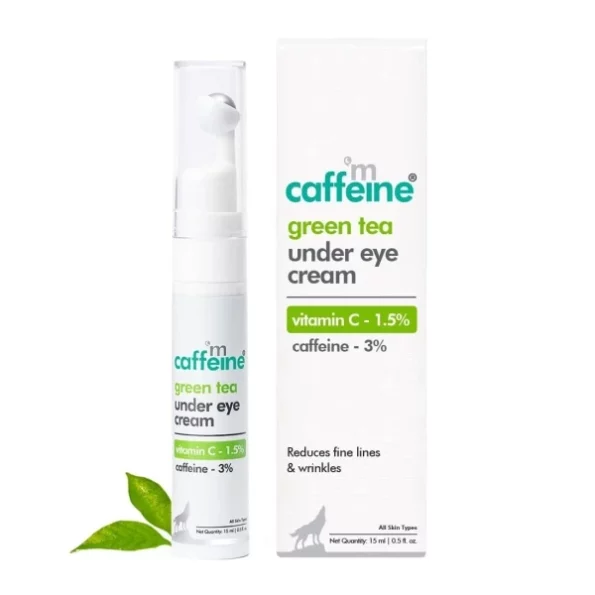 mCaffeine Green Tea Under Eye Cream to Reduce Fine Lines, Wrinkles & Dark Circle - 15 ml, Herbkart8t751OjmGioBrL.webp, Herbkart8t751OjmGioBrL