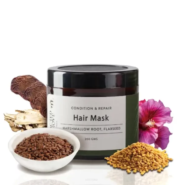 Sacred Grove Condition & Repair Pre Shampoo Hair Mask, Marshmallow Root, Hibiscus & Flaxseeds (200 gm), Herbkart8t781ZhylqlJ9L.webp, Herbkart8t781ZhylqlJ9L