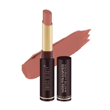 Swiss Beauty Non-Tranfer Matte Lipstick, Smooth & Waterproof, Caramel Delights, 2g