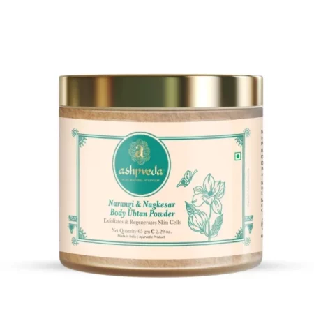Ashpveda Narangi and Nagkesar Exfoliating Body Ubtan Powder, Herbal Ubtan For Face and Body - Cleansing Toning & Silky Smooth Skin and Pores Minimising
