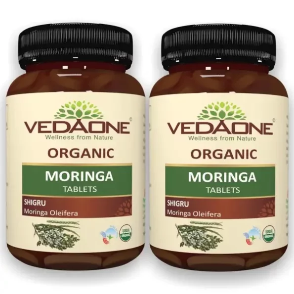 Vedaone USDA Organic Moringa (Shigru) 750mg - 60 Capsules available on Herbkart