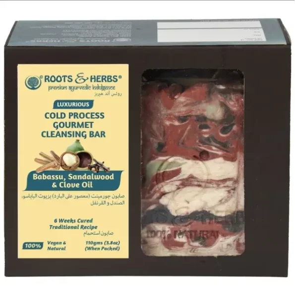 Roots And Herbs Sandalwood And Clove Oil Cold Process Gourmet Cleansing Bar Soap 110G, Herbkart8t771HKB8rlRKL.webp, Herbkart8t771HKB8rlRKL