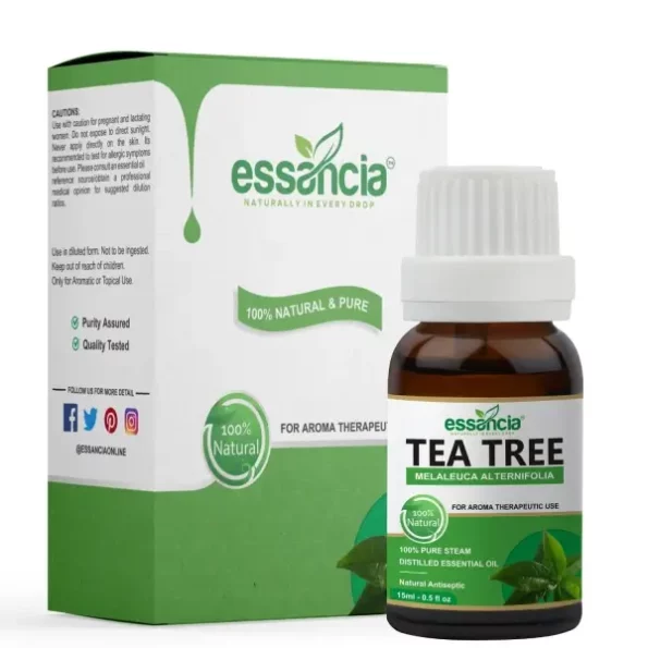 essancia - NATURALLY IN EVERY DROP Tea Tree Essential Oil For Face,Hair Growth,Skin Care,Acne Prone Skin,Scalp,Foot,Toenails,Pimples,Dandruff,Nails,Diffuser & Aromatherapy. 100% Natural (15Ml), Herbkart8t761jiBdJ5pML.webp, Herbkart8t761jiBdJ5pML