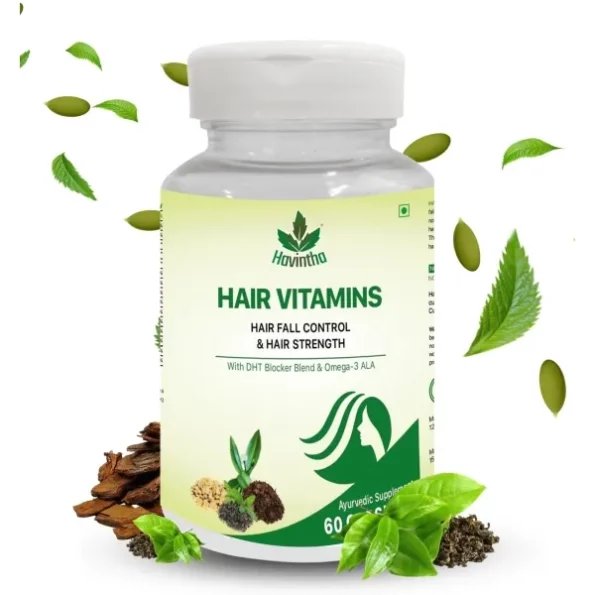 Havintha Plant Based Hair Vitamins Supplement with DHT Blocker - 60 Capsules available on Herbkart