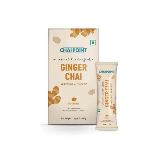 CHAI POINT Instant Tea Incredibly Authentic Ginger Flavoured Tea 10 Sachets Adhrak Chai Instant Tea Premi- Tea Ginger Mi-, Herbkart8t771wqmjgfxGL.webp,