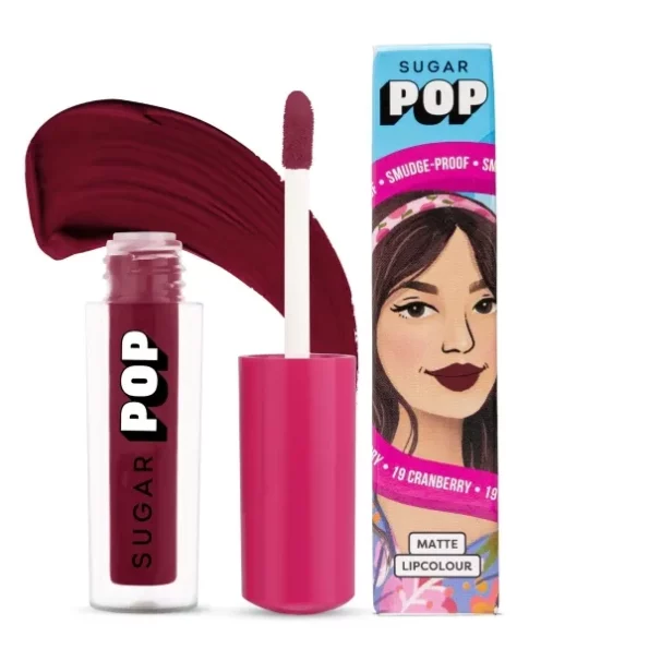 SUGAR POP Matte Lipcolour 19 Cranberry - 1.6 ml available on Herbkart