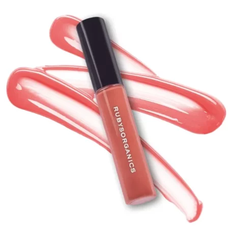 Ruby's Organics Lip Oil Gloss for Women and Girls, All Skin Tones- Moisturizing, Long Lasting, Non Sticky and Non Drying Formula, Glossy Texture, Natural Lip Makeup, Paraben Free - Pumpkin, 6.5ml