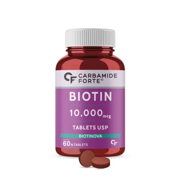 Carbamide Forte Biotin 10000mcg for Hair Growth, Skin & Nails - 60 Veg Tablets, Herbkart8t751pSARpGOML.webp, Herbkart8t751pSARpGOML