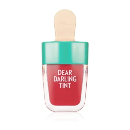ETUDE Dear Darling Ice Cream Water Gel Lip and Cheek Tint | Long Lasting, Waterproof, Smudgeproof |Korean Makeup|RD307,Red - 4.5g