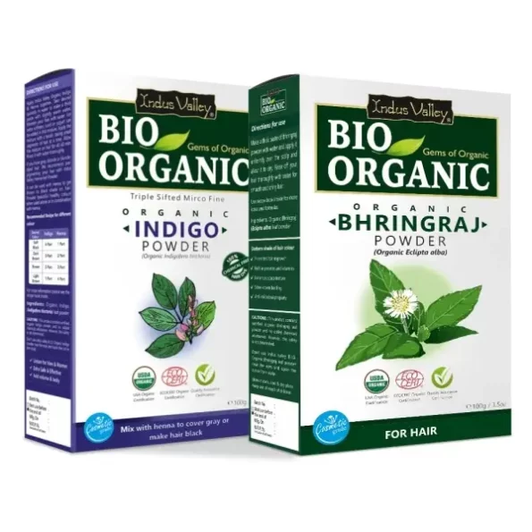 INDUS VALLEY Bio Organic Natural and Pure Indigo Powder with Bhringraj Powder for Hair Care - (100g*2=200g), Herbkart8t761aQWgOpwkL.webp, Herbkart8t761aQWgOpwkL