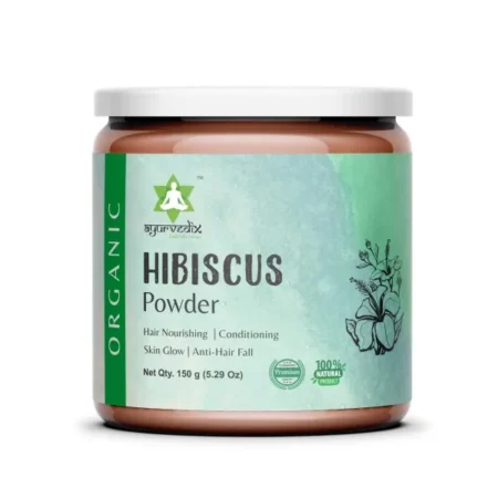 Ayurvedix Organic Hibiscus Powder for Hair Growth, Face and Skin - Hibiscus Flower Powder | Suitable for Hair pack, Hair oil, Face pack and Hibiscus Tea - 150g Each Pack of 1