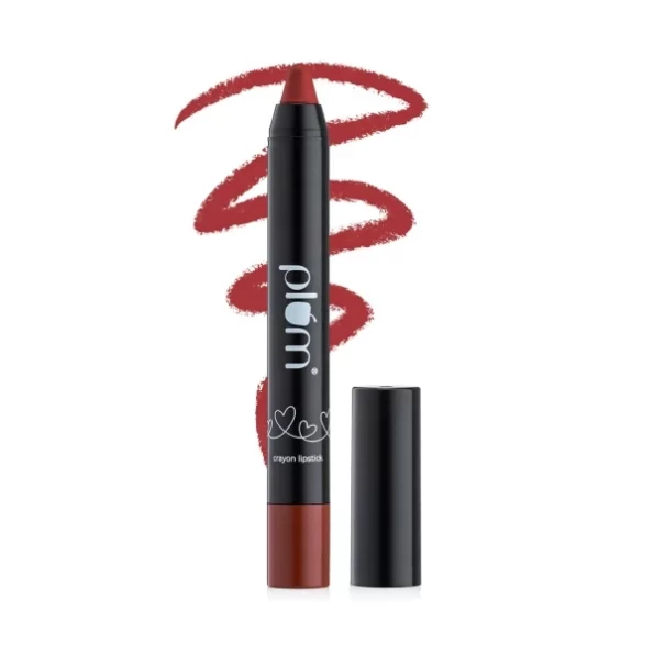 Plum Twist & Go Matte Lipstick Crimson Side - 128 (Warm Brown Pink) available on Herbkart