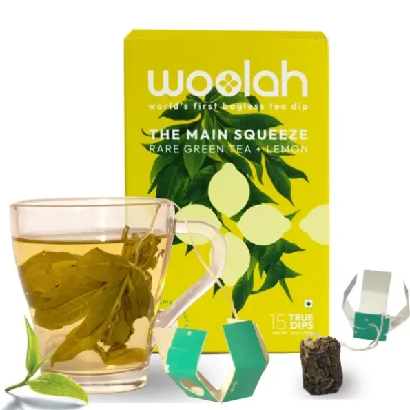 Woolah Rare Assam Green Tea With Lemon-World'S 1St Bagless Whole Leaf Organic Tea Dip 15 Pcs (30 Cups), Herbkart8t771trnIRPV1L.webp, Herbkart8t771trnIRPV1L