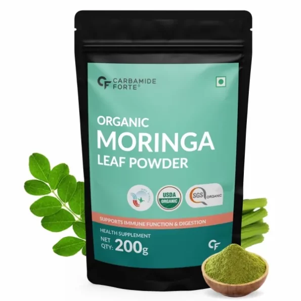 Carbamide Forte 100% Moringa Powder Organic - Moringa Oleifera - 200g Veg Drumstick Leaves Powder available on Herbkart