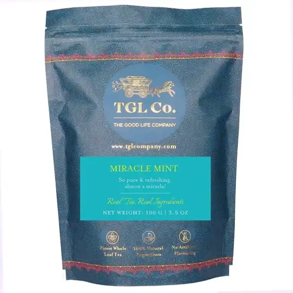 TGL Co. Miracle Mint Herbal Tea Loose Leaf 100 Gm available on Herbkart