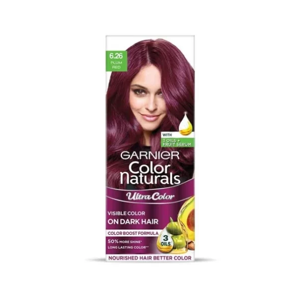 Garnier, Hair Colouring Creme, Long-lasting Colour, Smoothness & Shine, Color Naturals, Shade: 6.26 Plum Red, 55ml + 50g, Herbkart8t751ZCq3-SEDL.webp, Herbkart8t751ZCq3 SEDL