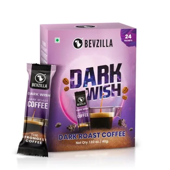 Bevzilla 24 Black Roast Coffee Sachets - 48 Grams(Dark Wish Coffee) Black Roast Rich & Dark Instant Coffee Powder, Herbkart8t771p20vPWBHFL.webp, Herbkart8t771p20vPWBHFL