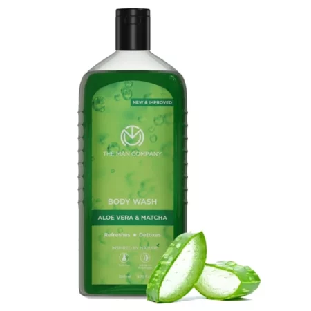 The Man Company Aloe Vera & Matcha Body Wash | Shower Gel for Glowing & Smooth Skin | Enriched with Green Tea & Moringa Leaf Extract | Toxin Free - 200 ml