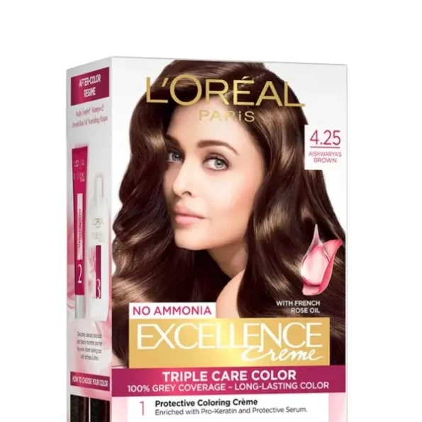 (LOREAL) L'Oréal Paris Permanent Hair Colour, Radiant At - Home Hair Colour 4.25 Aishwarya'S Brown, 72ml+100g, Herbkart8t761qBog5WrOL.webp, Herbkart8t761qBog5WrOL