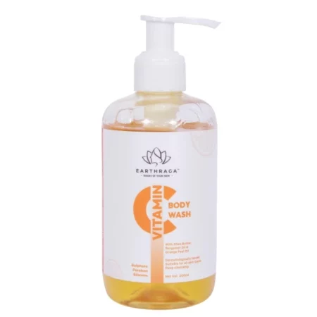 Earthraga Vitamin C Body Wash | Clears Clogged Pores Effectively | Promotes Even Skin Tone | Reduces dark spots and controls excess oil | Balances Skin pH | 200 ml