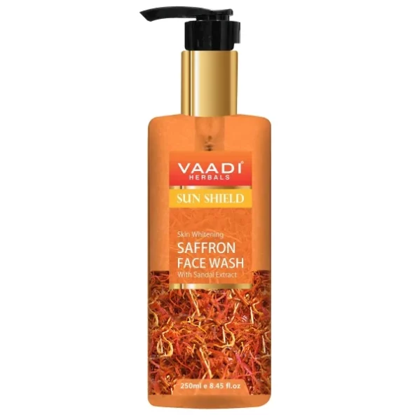 Vaadi Herbals Pvt Ltd Skin Whitening Saffron Face Wash With Sandal Extract, 250 ml available on Herbkart