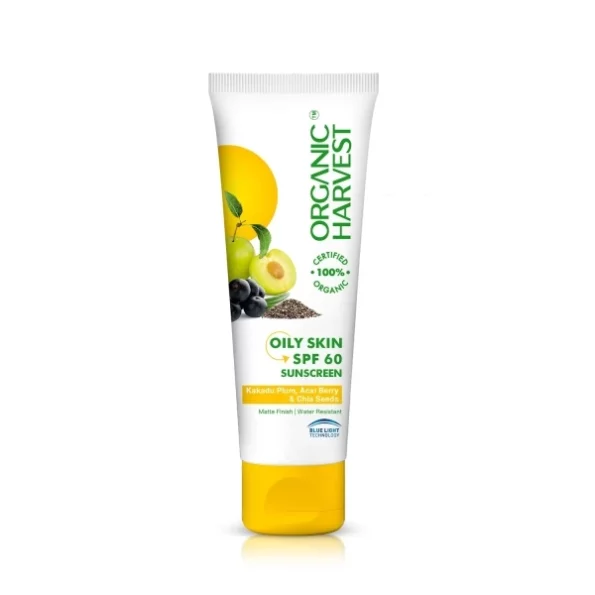 Organic Harvest Sunscreen SPF 60 For Oily Skin - 100gm, Herbkart8t751FVw71mVmL.webp, Herbkart8t751FVw71mVmL