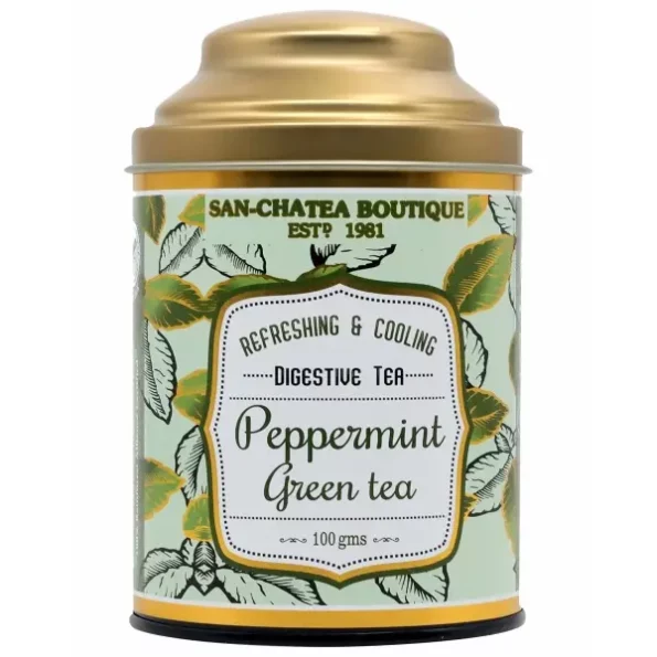 Sancha Tea Boutique Peppermint Green Tea, 100gm Loose Leaf Tea, Real Peppermint Leaves, Green Tea for Feeling Refreshed, Green Tea Immune, Low Bitterness Tea, Herbkart8t781zDBG4ZP3L.webp, Herbkart8t781zDBG4ZP3L