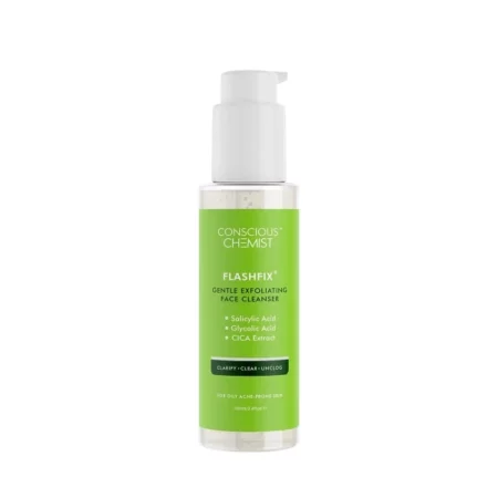 Conscious Chemist® Salicylic Acid Face Wash | 100ml | Face Wash for Oily & Acne Prone Skin for Women & Men, Glycolic Acid & CICA Extract, For Glowing & Radiant Skin, Vegan & Cruelty Free - Flashfix