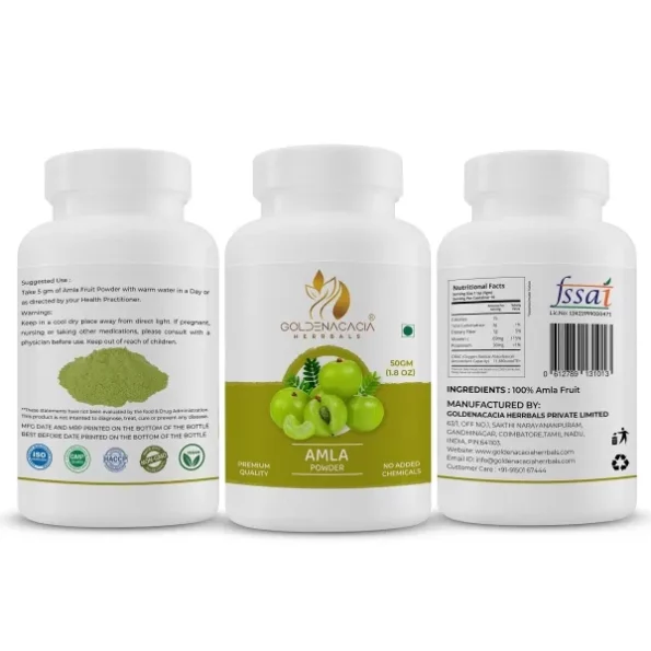 Goldenacacia Herrbals AMLA 50gm Powder available on Herbkart