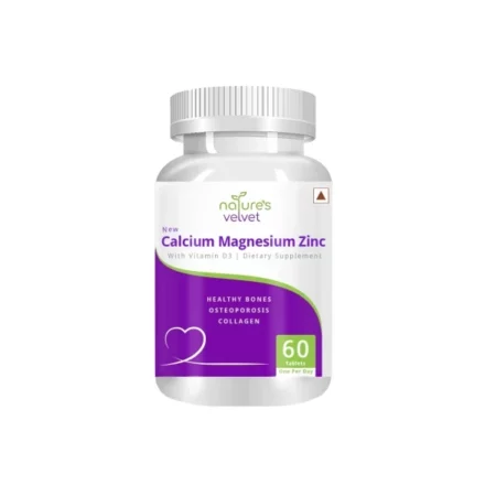 Natures Velvet Lifecare Calcium Magnesium Zinc with Vitamin D3, 60 Tablets - Pack of 1
