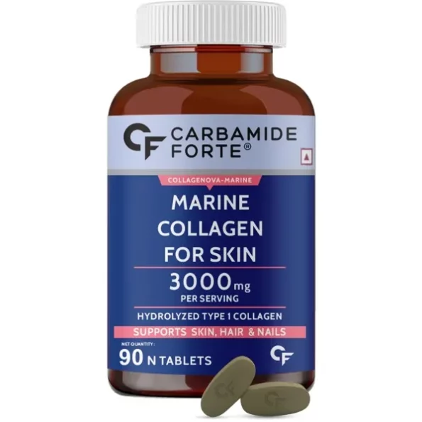 Carbamide Forte Hydrolyzed Marine Collagen, 90 Tablets, Peptides 3000mg with Biotin & Hyaluronic Acid - Collagen Type 1 Powder, Herbkart8t7715mFWu0LsL.webp, Herbkart8t7715mFWu0LsL