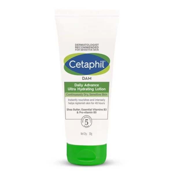 Cetaphil Dam Daily Advance Ultra Hydrating Lotion For Dry, Sensitive Skin, 30 G available on Herbkart