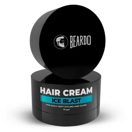 Beardo Ice Blast Hair Cream, 75 gm | Hair Cream for Men with Menthol & Coconut Oil | Hair Styling Ceam | Daily Styling | Cooling Cream | Cool Lock Technology